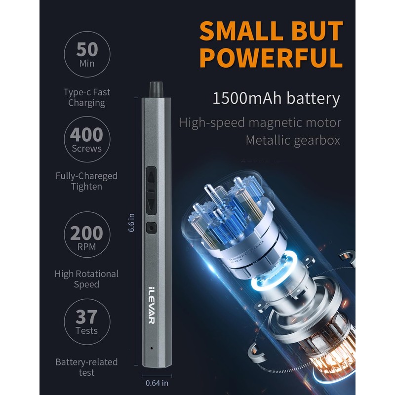 36-piece Electric Precision Screwdriver Set - ILEVAR Cordless Small Screwdriver