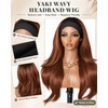 Yaki Wavy Flip Curls Headband Wigs for Black Women Ombre