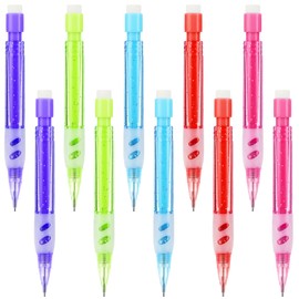 Mabor 10 PCS Mini Mechanical Pencils 0.7mm Automatic With Eraser for High School Students & Kids - Office Supplies for Writing & Drawing