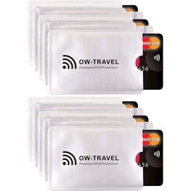 OW-Travel RFID Card Protector Sleeves (10 Pack) Contactless RFID Blocking Credit Card Holder. Bank Cards Protectors Security