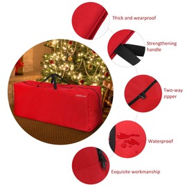 Cabilock 1 Set Christmas Tree Storage Bag and Wreath Bag with Handles,53cm x 15cm x 21cm and 65cm x 5.9cm, for Festival Christmas Holiday