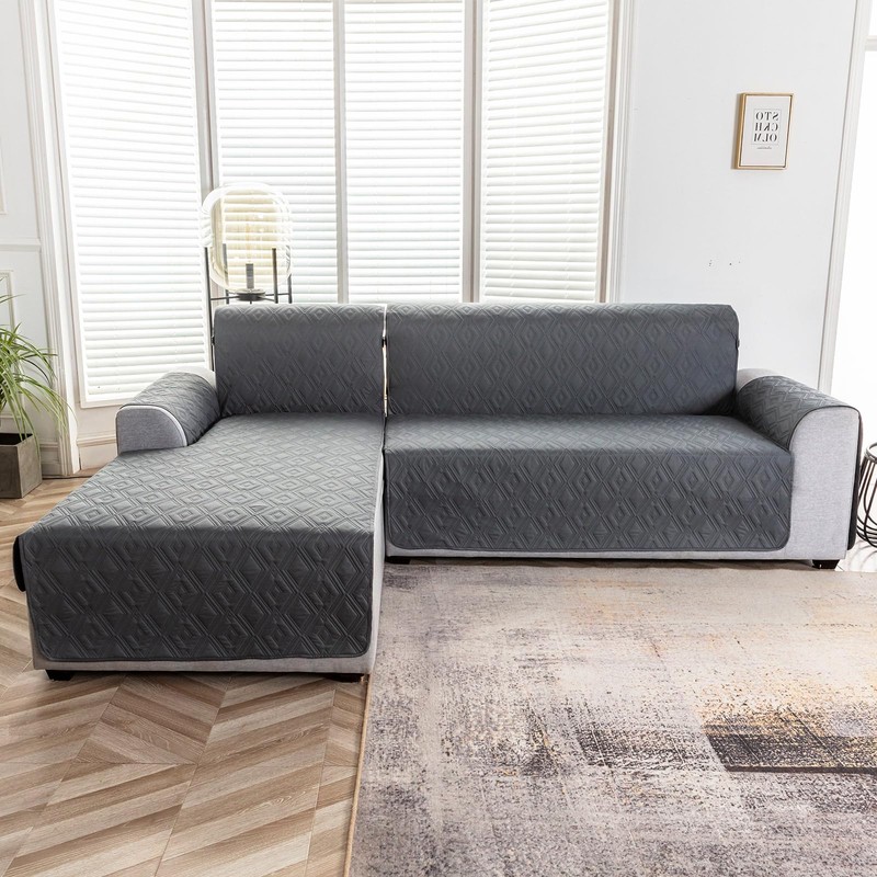 Genina Sectional Couch Covers for Dogs L Shaped Sofa Covers
