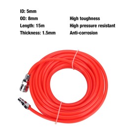 Compressor Hose Air Hose 5/10/15/20/30M High Pressure Air Hose Inner Diameter 0.3 inch (5 mm) Outer Diameter 0.3 inch (8 mm) Pneumatic Hose Male/Female Quick Connector Suitable for Pneumatic Systems, Durable, Torsion-resistant, All Weather Flexibility (2