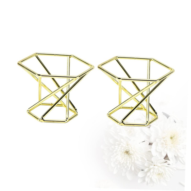 FRCOLOR Stylish Powder Puff Stand 2pcs Stainless Steel Holder Bracket