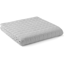 YnM Exclusive Kids Cooling Weighted Blanket, Nylon/PE Fabric, Smallest Compartments with Glass Beads, Bed Blanket for One Person of 40lbs, Ideal for Twin Bed (36x48 Inches, 5 Pounds, Light Grey Quill)
