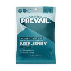 PREVAIL Jerky Original Beef Jerky | 3 Pack | Certified Gluten-Free, Paleo-Certified, 100% Grass-Fed & Grass-Finished, Low-Sodium, Soy-Free, Allergy-Friendly | 12g Protein | PREVAIL.