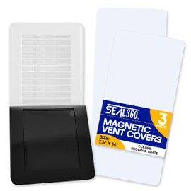 SEAL360 Magnetic Vent Covers (3-Pack), Pockets for Complete Seal, 7.5" X 14" (White) for Floor, Wall, or Ceiling Vents and Air Registers, for RV, Home HVAC and AC Vents, Vent Not Included