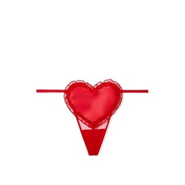 Victoria's Secret Mesh & Lace V-string Heart Panty Color Red X_Small New