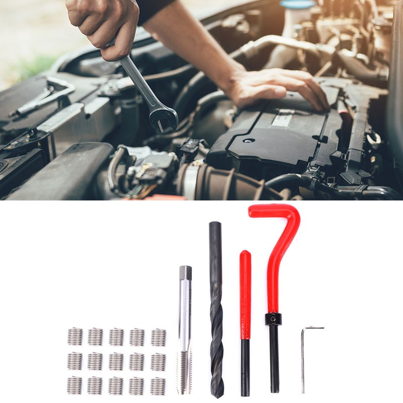 20 Pcs Thread Repair Kit M9x1.5 Stainless Steel Rethreading Tap