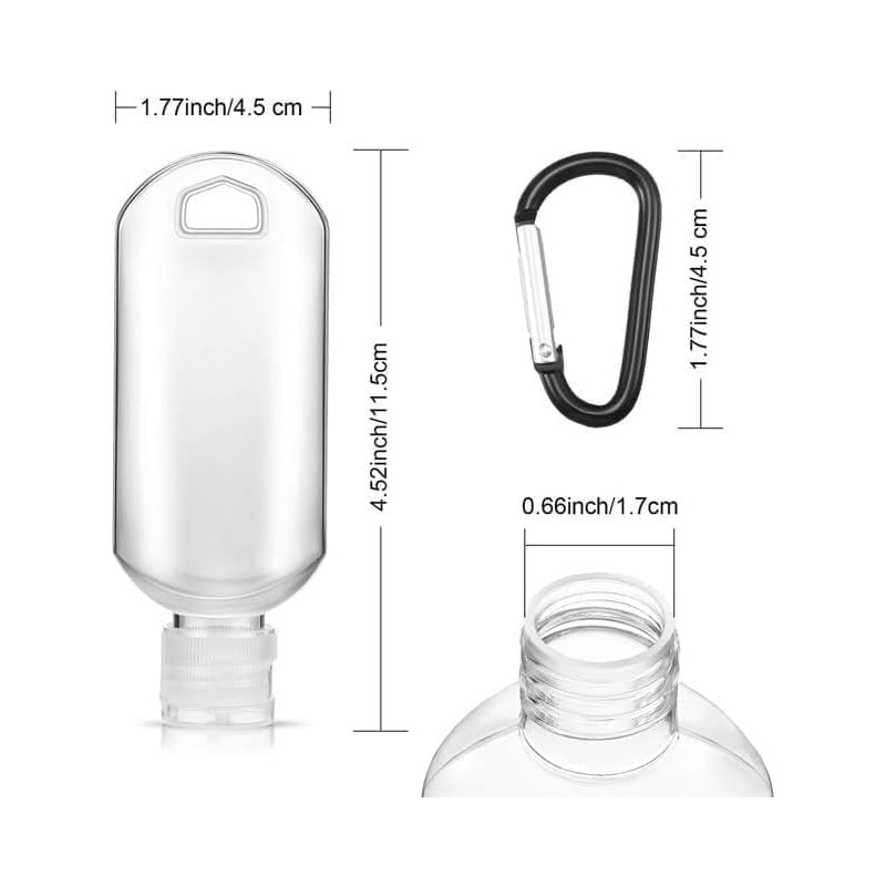 Gammaeon 3 Stück Reiseflaschen Set, 50ml Tragbare Nachfüllbare Behälter mit