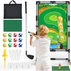 Golf Chipping Game Set – Double-Sided Mat with Stand, Fun Practice Game for Kids & Adults, Indoor & Outdoor Use