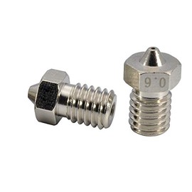 2 boquillas de latón de rosca M6 chapadas para impresora 3D, resistentes al desgaste, 0,6 mm para impresora 3D V6 Hotend Titan Aero Extruser Prusa I3 MK3 MK3S Anycubic I3 Mega 3D (2 x 0,6 mm)