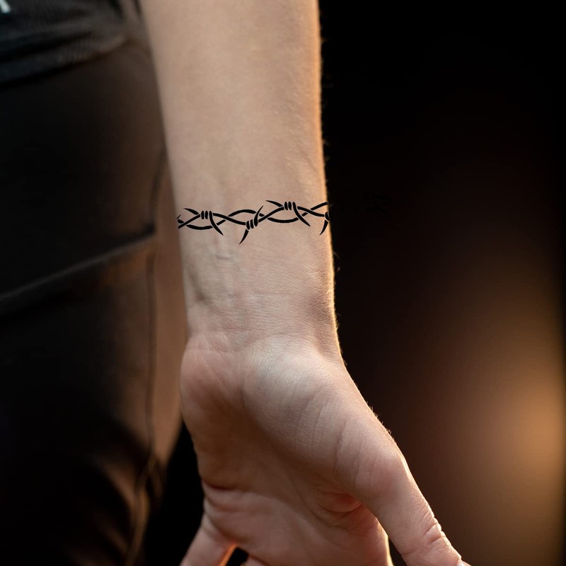 PADOUN Barbed Wire Tattoos, 6-Sheet Large Barbed Wire Totem Temporary