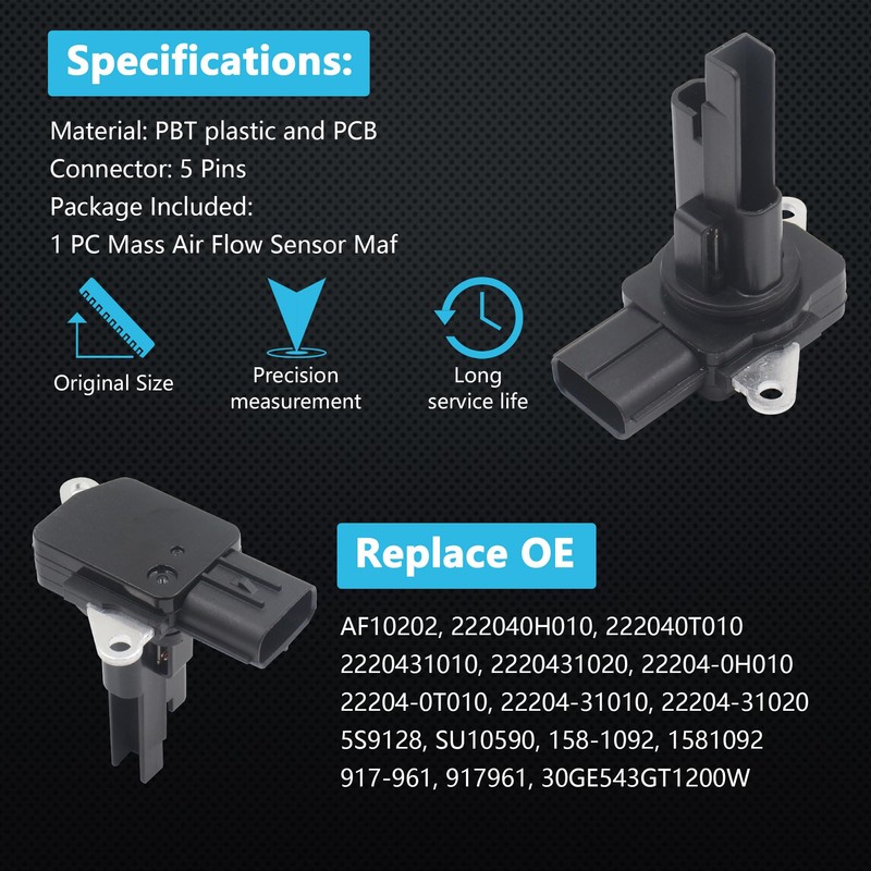 Yezoauto Mass Air Flow Sensor Maf Meter Compatible with Toyota