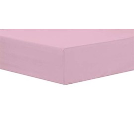 Olivia Rocco Easy Care Fitted Sheet Poly Cotton Bed Sheets, 3/4 Bed Light Pink