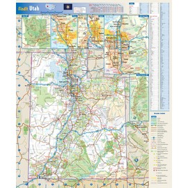 Globe Turner Utah State Wall Map - 14.75" x 17.75" Laminated Full Color Road Map with High Gloss Finish