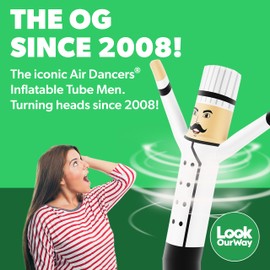 LookOurWay Air Dancers Wacky Waving Inflatable Tube Man - 7ft Tall Inflatable Dancing Man with Weather-Resitant Blower for Business Advertising - Restaurant and Food Themed - Chef