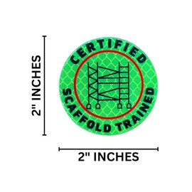Certified Scaffold Trained Retro Reflective Hard Hat Safety Stickers 5 pk 2” Inch Waterproof Adhesive Very Sticky Book Construction Training