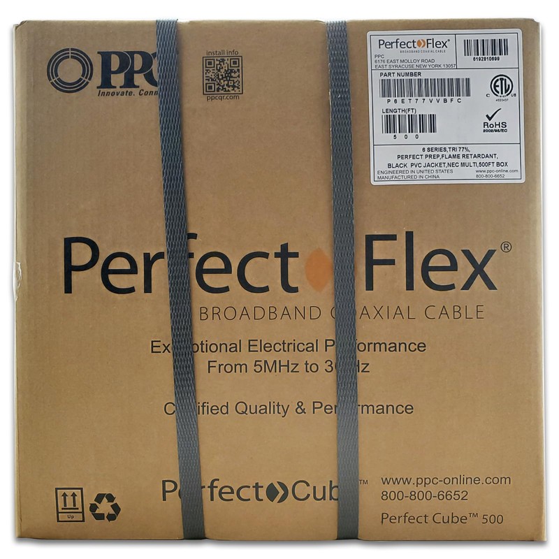 Perfectflex Coaxial Cable 6 Series 500 Ft Rg6 Trishield 77