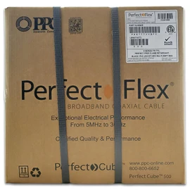 Perfectflex Coaxial Cable 6 Series 500 Ft Rg6 Trishield 77 Braid Black Color Copper Clad Steel