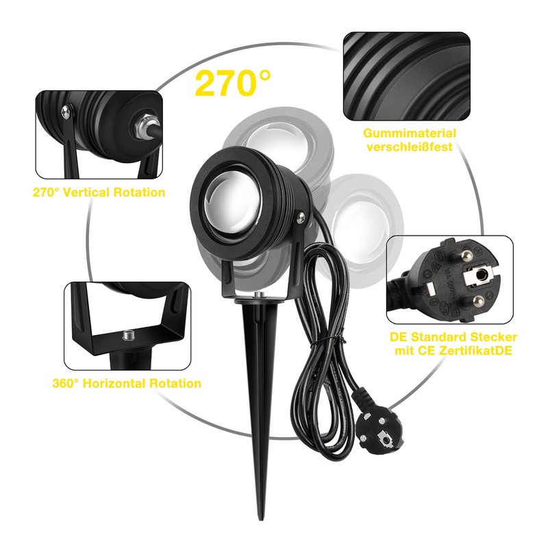 Kefflum 10 W RGB LED Garden Light Spotlight, 230 V