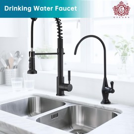 GICASA Sink Drinking Water Faucet, Sink Water Filter System, Suitable for Most Reverse Osmosis or Water Filtration Systems, Stainless Steel Reverse Osmosis Faucet for Kitchen Bar, Black