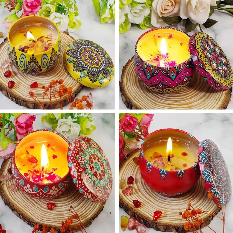 4 Piezas Velas Aromáticas De Cera De Soja Para Aromaterapia