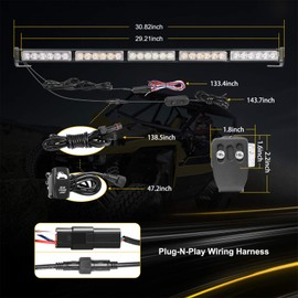 Auto Power Plus 30 Inch Rear Chase Light Bar Kit Offroad Strobe LED Driving Lights w/Running Turn Signal Brake Reverse LED Light Bar for UTV, ATV, Polaris RZR XP 1000, Side by Sides, 4x4, Trophy Truck