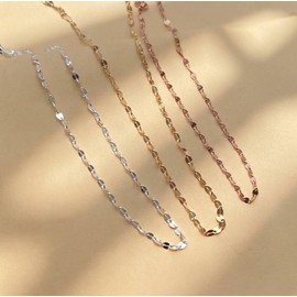 Silver 925 Necklace Shining Cutting Chain Layered Silver 41cm Silver / 실버925 목걸이 샤이닝 컷팅 체인 레이어드 은 41cm  실버