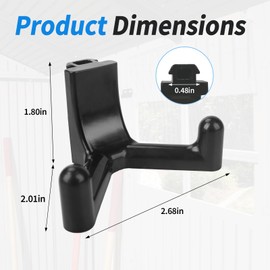 Dfnidy Tool Hooks Compatible with Lifetime Storage Shed Accessories, Black Shed Hook fit for Rakes Shovels Scissors Knives Power Tools, Plastic Shed Accessories Hook Replacement (Pack of 5)