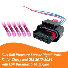 Fuel Rail Pressure Sensor Connector Pigtail Fits for Chevy GM L5P Duramax 6.6L Engine 2017-2024, Replace 19300397 with 4 Heat Shrink Connectors