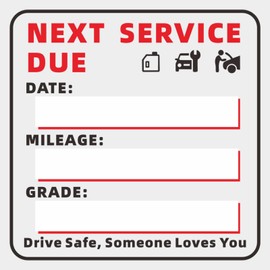 140 PCS Oil Change Stickers Static Cling, 2x2 Inches Oil Change Reminder Sticker for Windshield, No Residue Clear Next Service Due Stickers for Car Auto Vehicle Window Decals