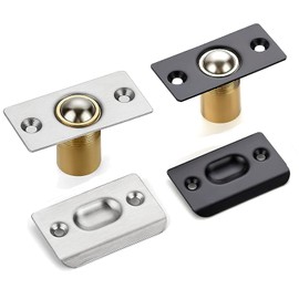 Litensh 4pcs Adjustable Cabinet Door Ball Catch, Stainless Steel Ball Catch, Roller Catch Ball Locks for Home Kitchen Cupboard Wardrobe Cupboard Door Black