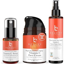 Beauty by Earth Vitamin C Face Cream, Serum and Toner - USA Made with Organic & Natural Ingredients