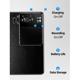 AI Digital Voice Recorder Recorder with ChatGPT 4o Transcript Collaboration Translation in 107 Languages 48 Hours Recording Strong Magnetic for Meeting Learning Calls 64GB