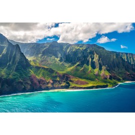 ART.COM Wall Photographic Print View on Napali Coast on Kauai Island on Hawaii by Alexander Demyanenko, 36" x 24"