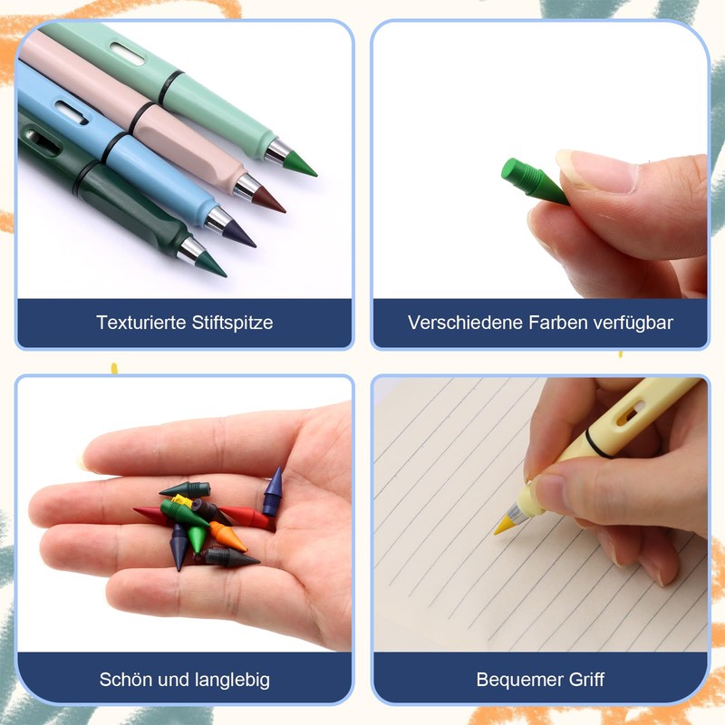 Scettar Pack of 36 Eternal Pencil Leads, Coloured Eternal Pencil,