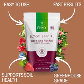 ENVY Bloom Special Professional Grade (10-50-10) Water Soluble Plant Food - Promotes Larger, More Beautiful Blossoms (3.0 lb)
