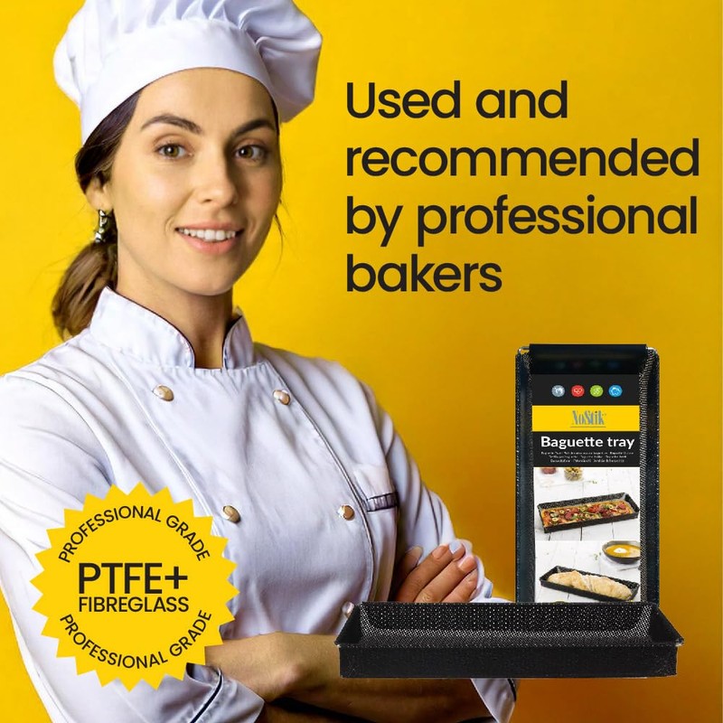 NoStik Perfect Baguette Crisper Tray 1 Piece Free Baking Without