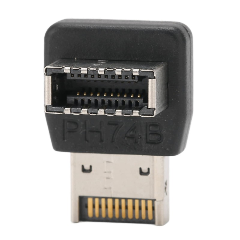 Right Angle USB Type E Adapter, Front Panel Header Male