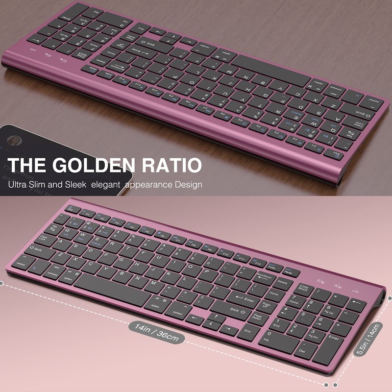 JOYACCESS J Teclado Bluetooth Multi Dispositivo (2.4G+BT3.0+BT5.0) Inglés QWERTY Teclado