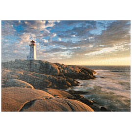 MyPuzzle Sunset at the Lighthouse of Peggys Cove, Nova Scotia, Canada - Premium 1000 Piece Puzzle - MyPuzzle Special Collection by Puzzle Galaxy