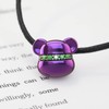 Miavaka Green Cubic Zirconia Pendant Necklace Titanium Purple Bear Charm