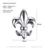 BOBIJOO Jewelry - Pin Brooch Fleur-De-Lis Brass Silver Plated 22x16mm