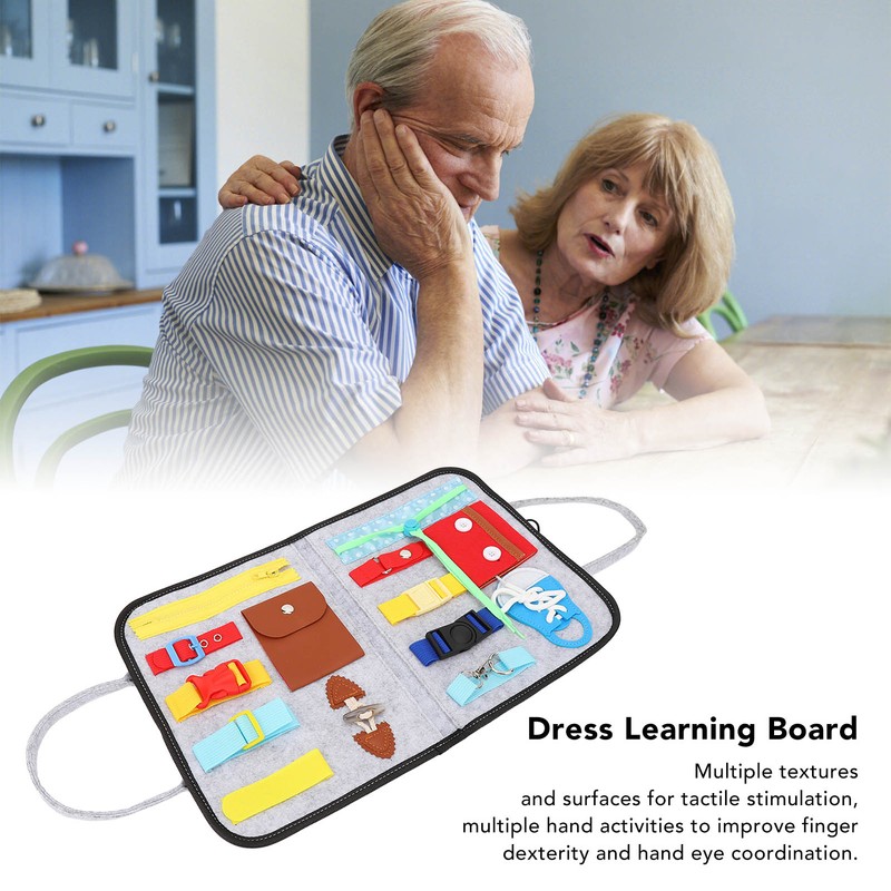 Elderly Activity Sensory Board Portable Zip Button Basic Skills Sensory