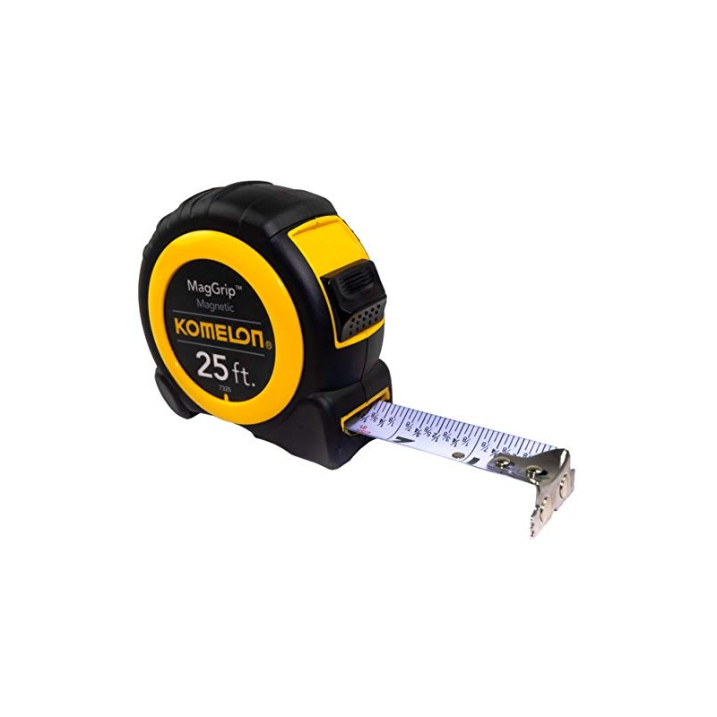 Komelon 7325; 25' x 1" Magnetic MagGrip Tape Measure, Yellow/Black