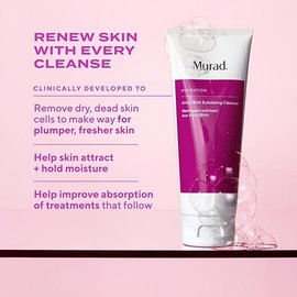 Murad AHA/BHA Limpiador Exfoliante – Hidratación Exfoliante e Hidratante Lavado Facial de Ácido Salicílico, Láctico y Glicólico – Tratamiento cremoso para suavizar la piel respaldado por la ciencia, 5