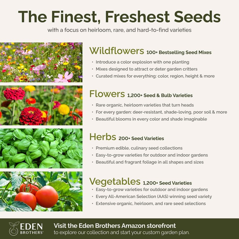 Eden Brothers Southeast Wildflower Mixed Seeds for Planting, 1/4 lb,