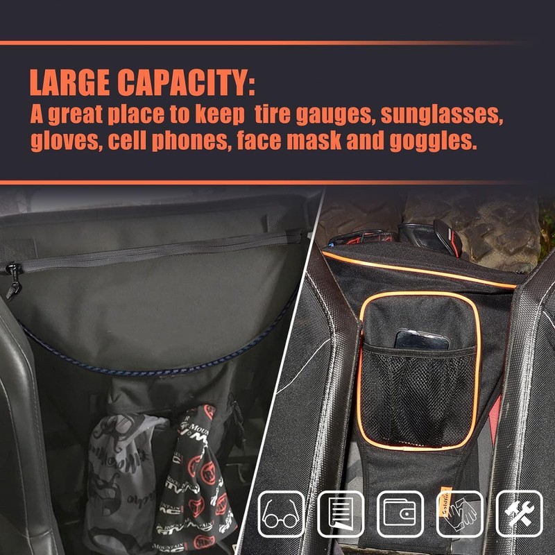 Goldfire RZR XP Accessories,1680D UTV Gear Bag Cab Pack Center