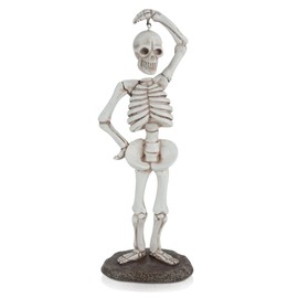 ZZBIQS Skeleton Table Collectible Figurines, Skull Full Body with Shaking Head Handmade Resin Crafts for Desktop Decor Living Room Bedroom Office